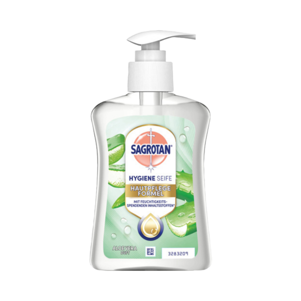 737516 Sagrotan Hygieneseife Hautpflegeformel Aloe Vera Duft, Pumpe, 250ml